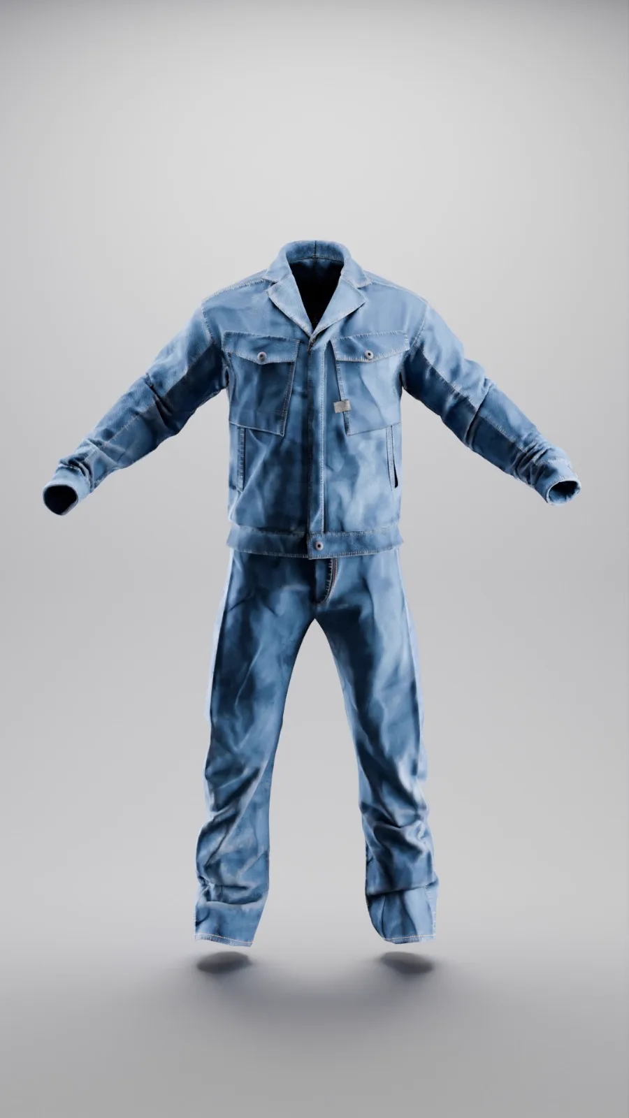Work-in-progress on the CG garments built from G-Star's actual patterns