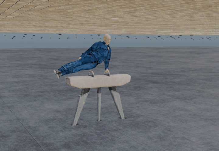 Full-CG garments and animation test loop